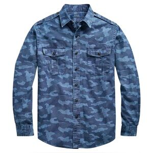 Polo Ralph Lauren Classic Fit Cotton Chambray Indigo Pocket Button Down